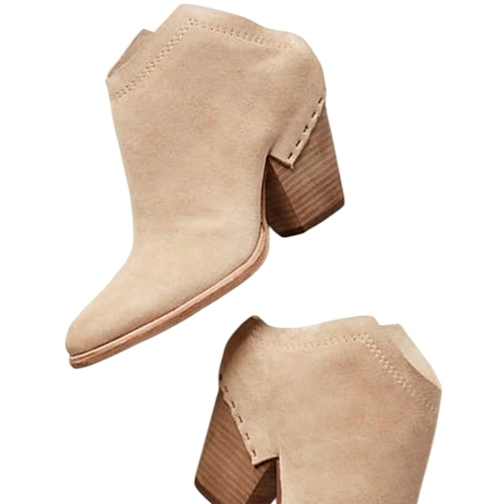Dolce Vita Haku Slide Slip-On Mule Booties In Tan Suede Size 8.5
